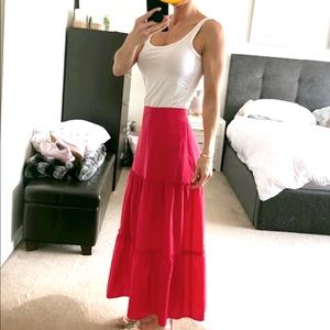 RED MAXI SKIRT